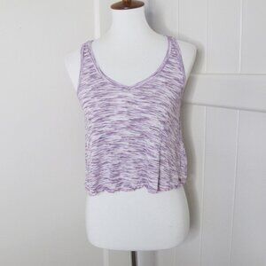 Hollister | Heather Purple V-Neck Slightly Cropped Tank Rippled Hem Must-Have